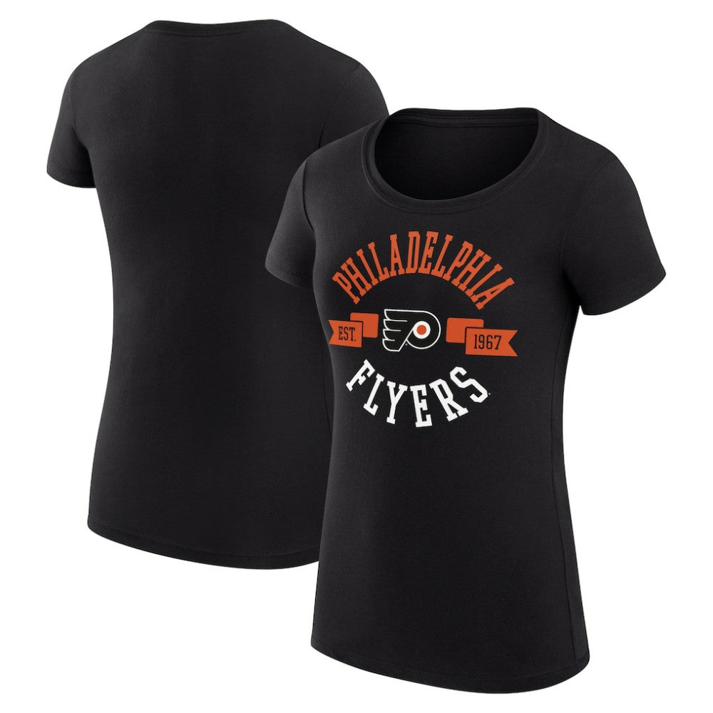 Philadelphia Flyers G-III 4Her by Carl Banks Women's Super-Slim Fit Lightweight City Graphic Sport Crewneck T-Shirt - Black | US 200593029