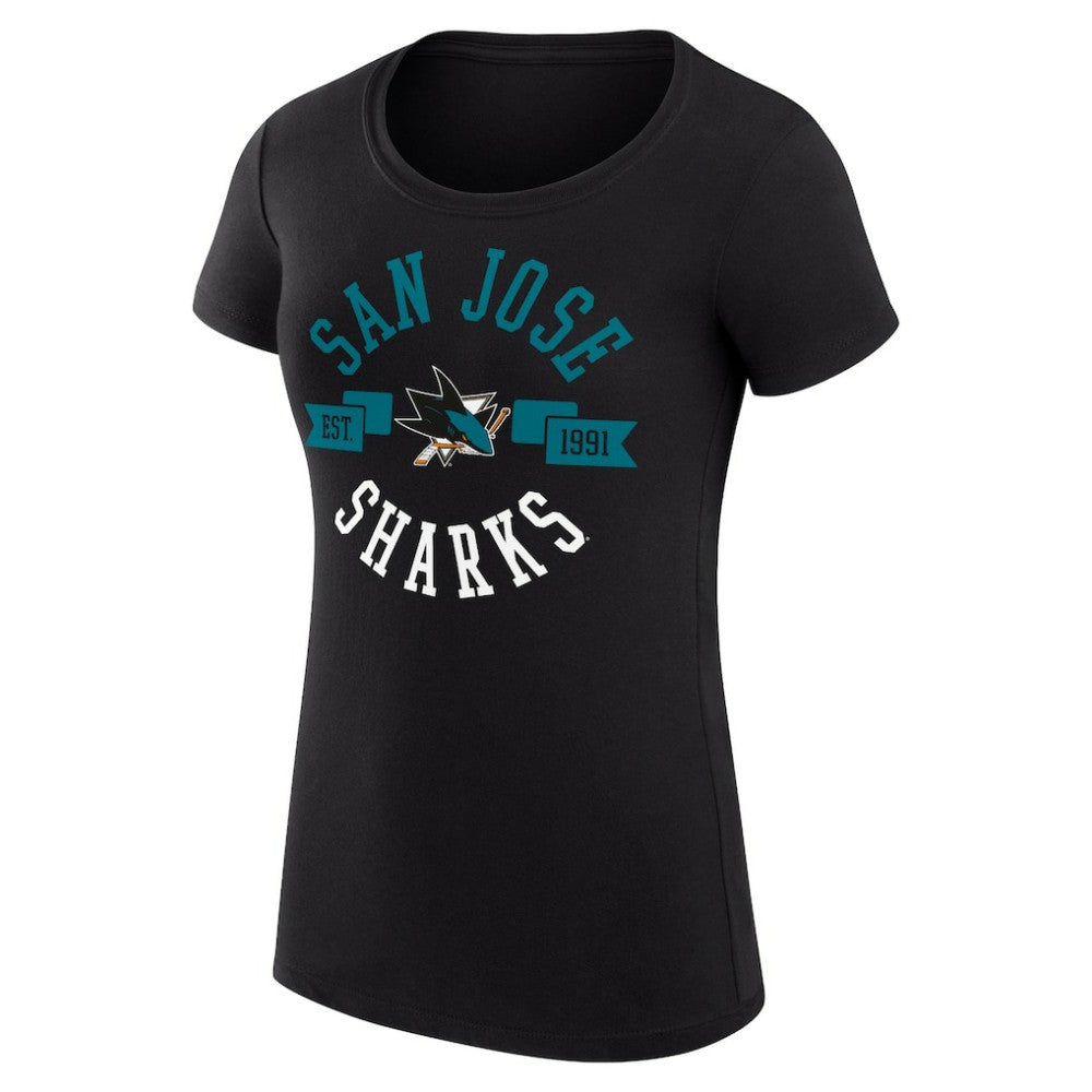San Jose Sharks G-III 4Her by Carl Banks Women's Super-Slim Fit Lightweight City Graphic Sport Crewneck T-Shirt - Black | US 200593032