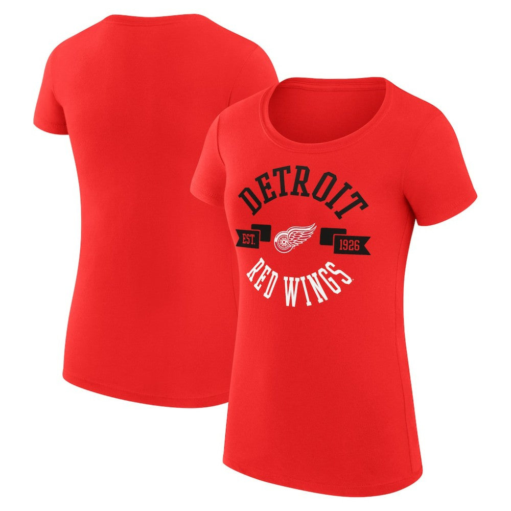Detroit Red Wings G-III 4Her by Carl Banks Women's Super-Slim Fit Lightweight City Graphic Sport Crewneck T-Shirt - Red | US 200593038