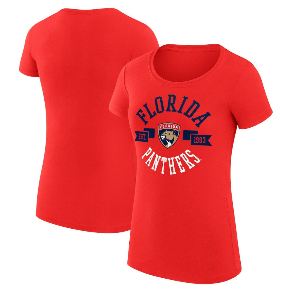 Florida Panthers G-III 4Her by Carl Banks Women's Super-Slim Fit Lightweight City Graphic Sport Crewneck T-Shirt - Red | US 200593039