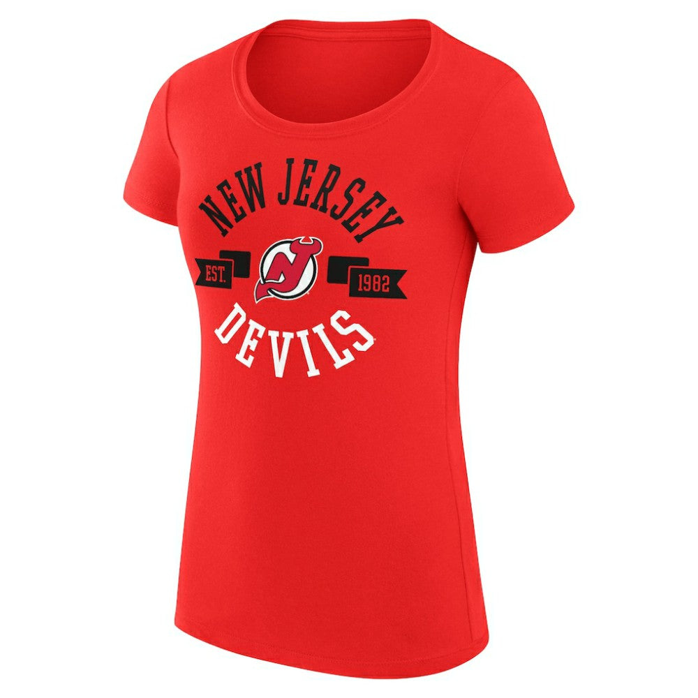 New Jersey Devils G-III 4Her by Carl Banks Women's Super-Slim Fit Lightweight City Graphic Sport Crewneck T-Shirt - Red | US 200593041