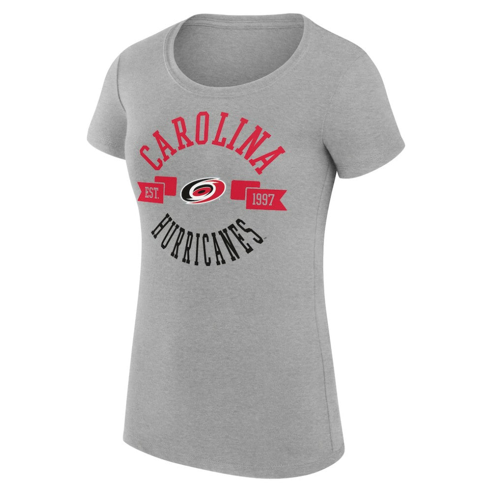 Carolina Hurricanes G-III 4Her by Carl Banks Women's Super-Slim Fit Lightweight City Graphic Sport Crewneck T-Shirt - Heather Gray | US 200593049