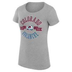 Colorado Avalanche G-III 4Her by Carl Banks Women's Super-Slim Fit Lightweight City Graphic Sport Crewneck T-Shirt - Heather Gray | US 200593051