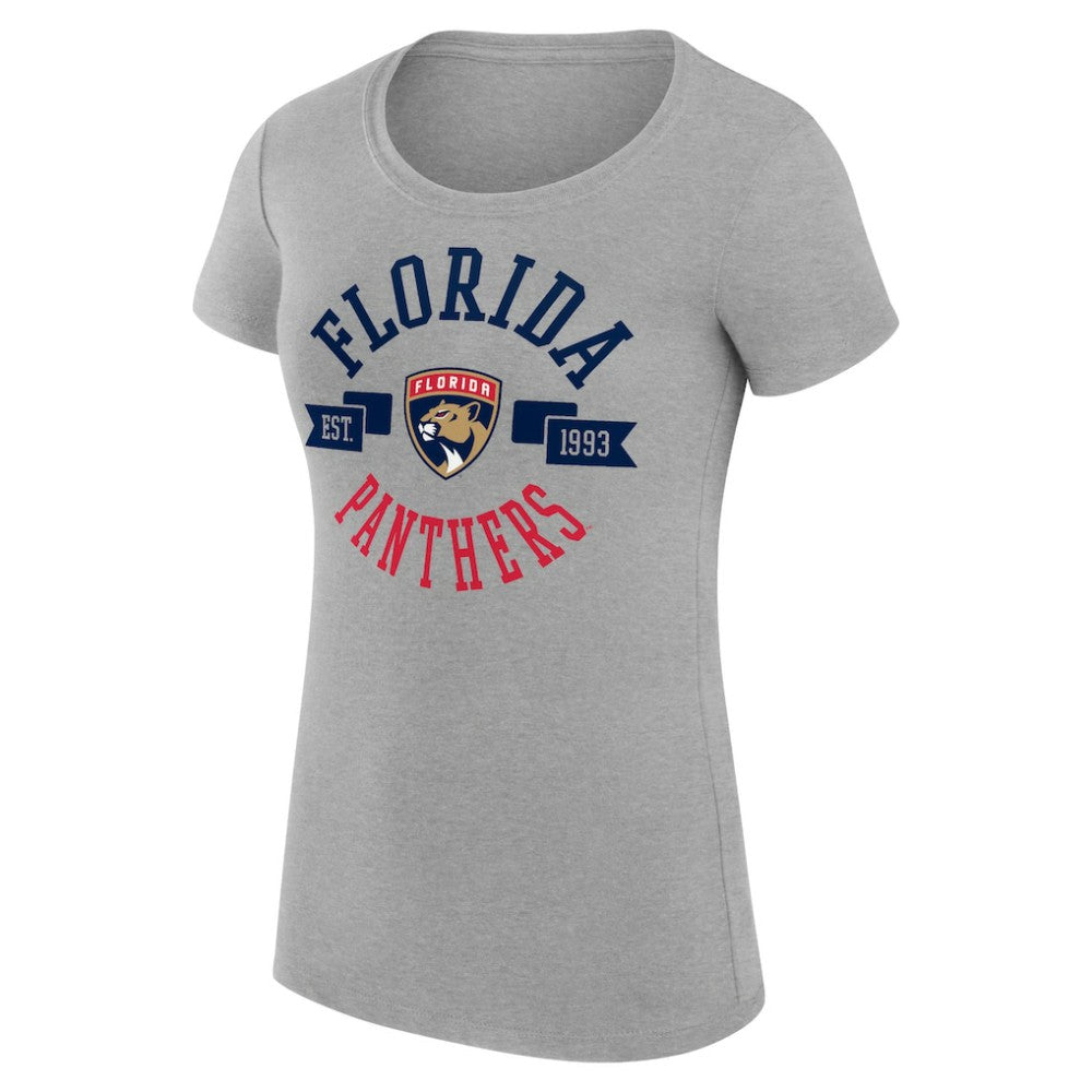 Florida Panthers G-III 4Her by Carl Banks Women's Super-Slim Fit Lightweight City Graphic Sport Crewneck T-Shirt - Heather Gray | US 200593056