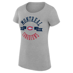 Montreal Canadiens G-III 4Her by Carl Banks Women's Super-Slim Fit Lightweight City Graphic Sport Crewneck T-Shirt - Heather Gray | US 200593059