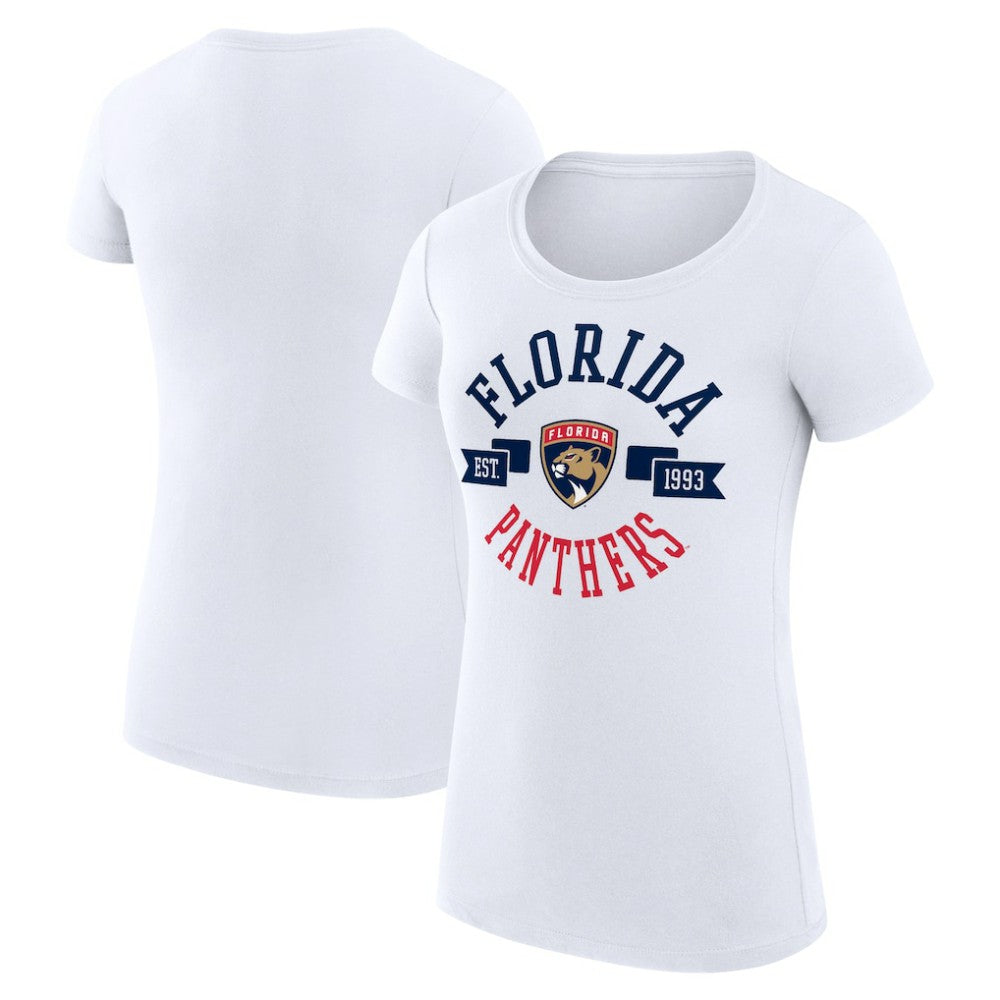 Florida Panthers G-III 4Her by Carl Banks Women's Super-Slim Fit Lightweight City Graphic Sport Crewneck T-Shirt - White | US 200593084