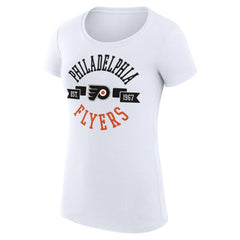 Philadelphia Flyers G-III 4Her by Carl Banks Women's Super-Slim Fit Lightweight City Graphic Sport Crewneck T-Shirt - White | US 200593097
