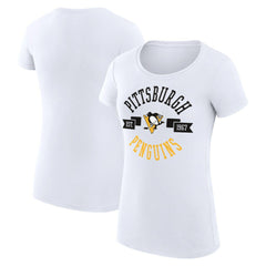 Pittsburgh Penguins G-III 4Her by Carl Banks Women's Super-Slim Fit Lightweight City Graphic Sport Crewneck T-Shirt - White | US 200593099