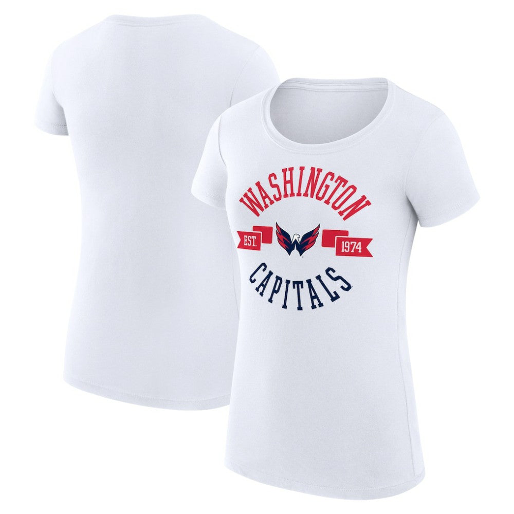 Washington Capitals G-III 4Her by Carl Banks Women's Super-Slim Fit Lightweight City Graphic Sport Crewneck T-Shirt - White | US 200593107