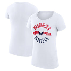 Washington Capitals G-III 4Her by Carl Banks Women's Super-Slim Fit Lightweight City Graphic Sport Crewneck T-Shirt - White | US 200593107