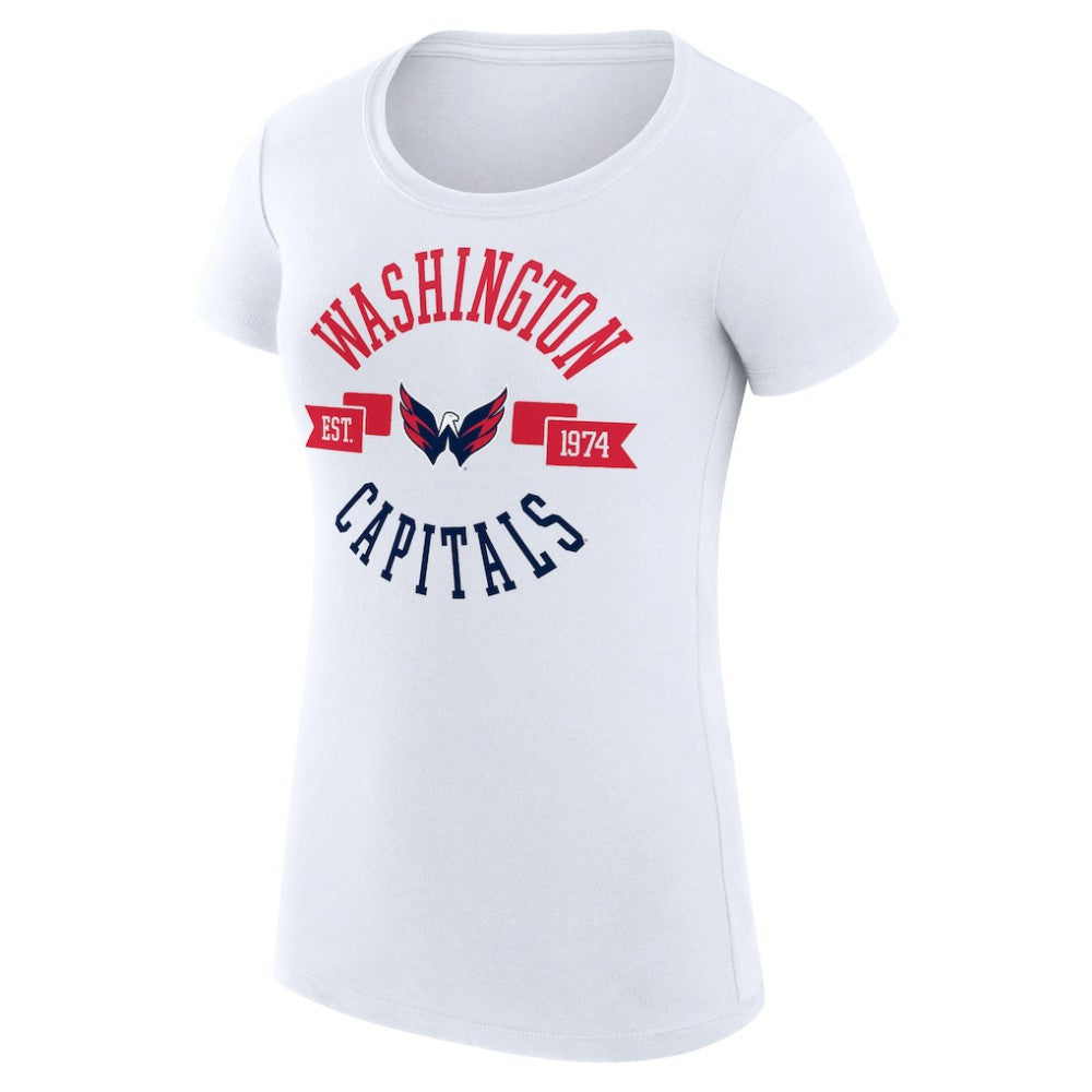 Washington Capitals G-III 4Her by Carl Banks Women's Super-Slim Fit Lightweight City Graphic Sport Crewneck T-Shirt - White | US 200593107