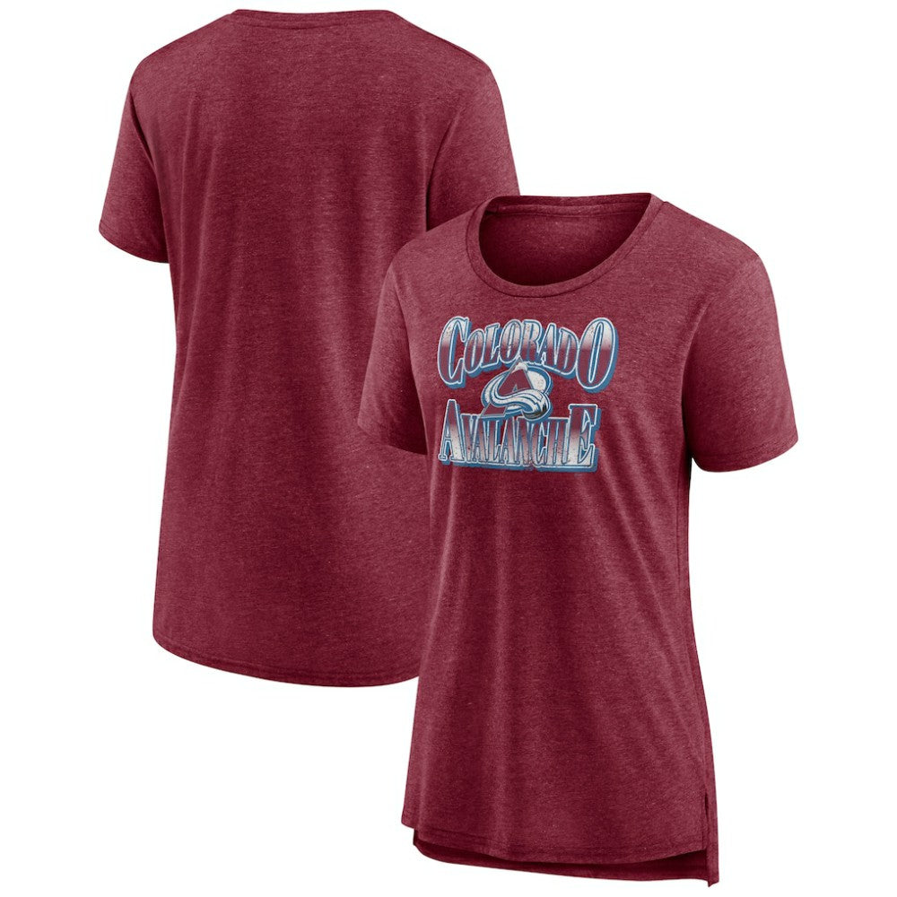 Colorado Avalanche Women's Crash the Net Tri-Blend T-Shirt - Burgundy | US 200593116