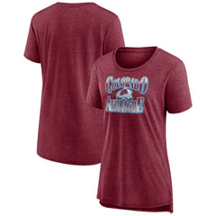 Colorado Avalanche Women's Crash the Net Tri-Blend T-Shirt - Burgundy | US 200593116