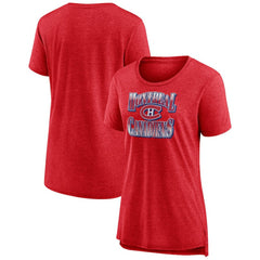 Montreal Canadiens Women's Crash the Net Tri-Blend T-Shirt - Red | US 200593124