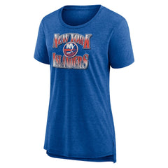 New York Islanders Women's Crash the Net Tri-Blend T-Shirt - Royal | US 200593126