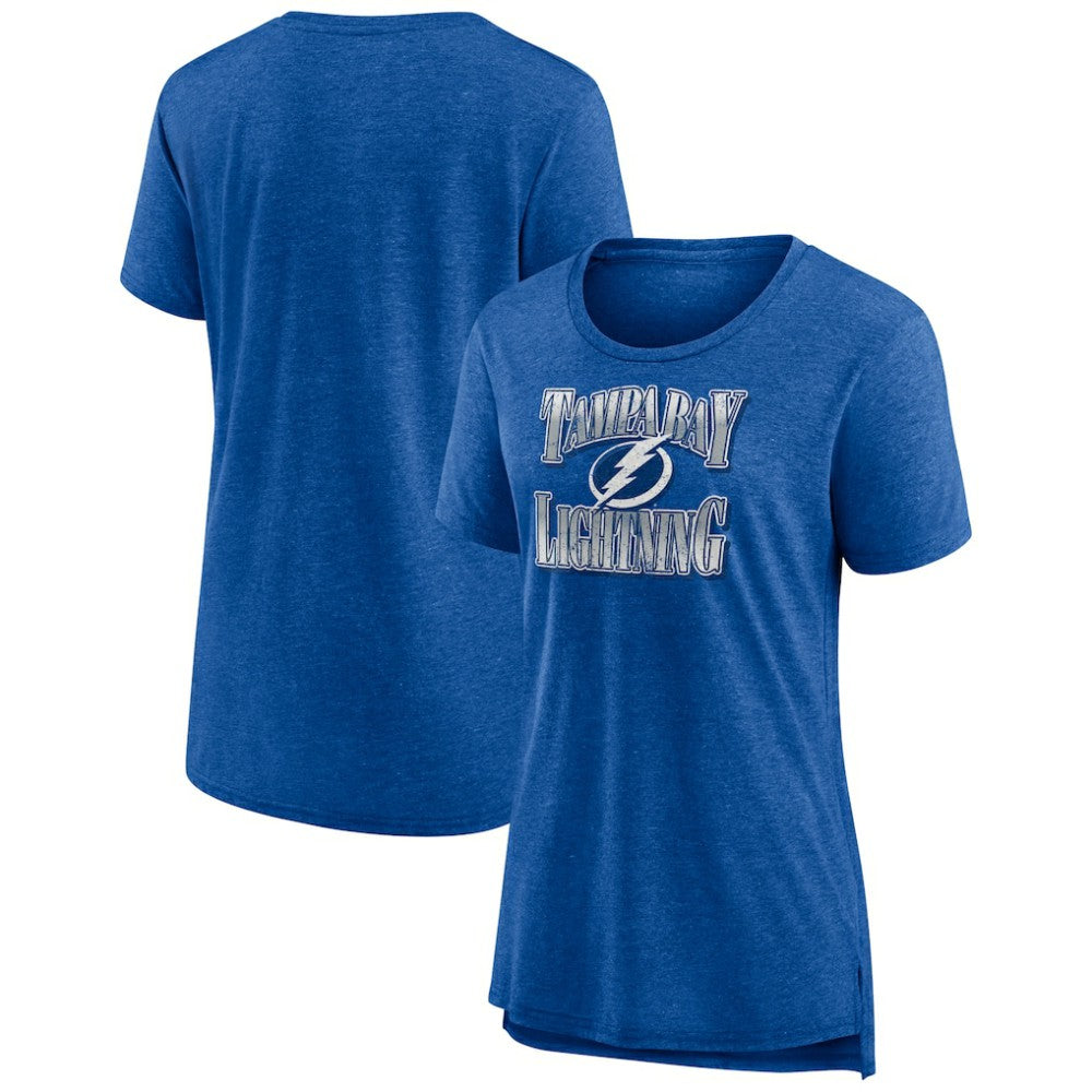 Tampa Bay Lightning Women's Crash the Net Tri-Blend T-Shirt - Blue | US 200593135