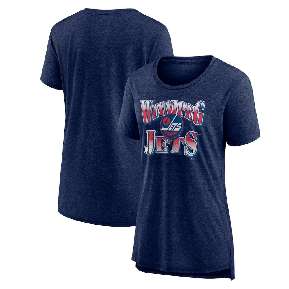 Winnipeg Jets Women's Crash the Net Tri-Blend T-Shirt - Navy | US 200593140