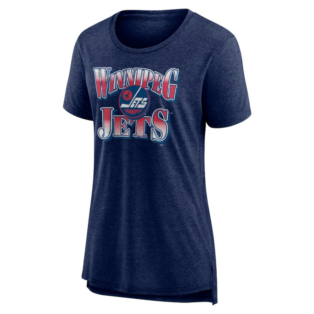 Winnipeg Jets Women's Crash the Net Tri-Blend T-Shirt - Navy | US 200593140