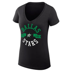 Dallas Stars G-III 4Her by Carl Banks Women's Super-Slim Fit Lightweight City Graphic V-Neck T-Shirt - Black | US 200593353