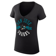 San Jose Sharks G-III 4Her by Carl Banks Women's Super-Slim Fit Lightweight City Graphic V-Neck T-Shirt - Black | US 200593362