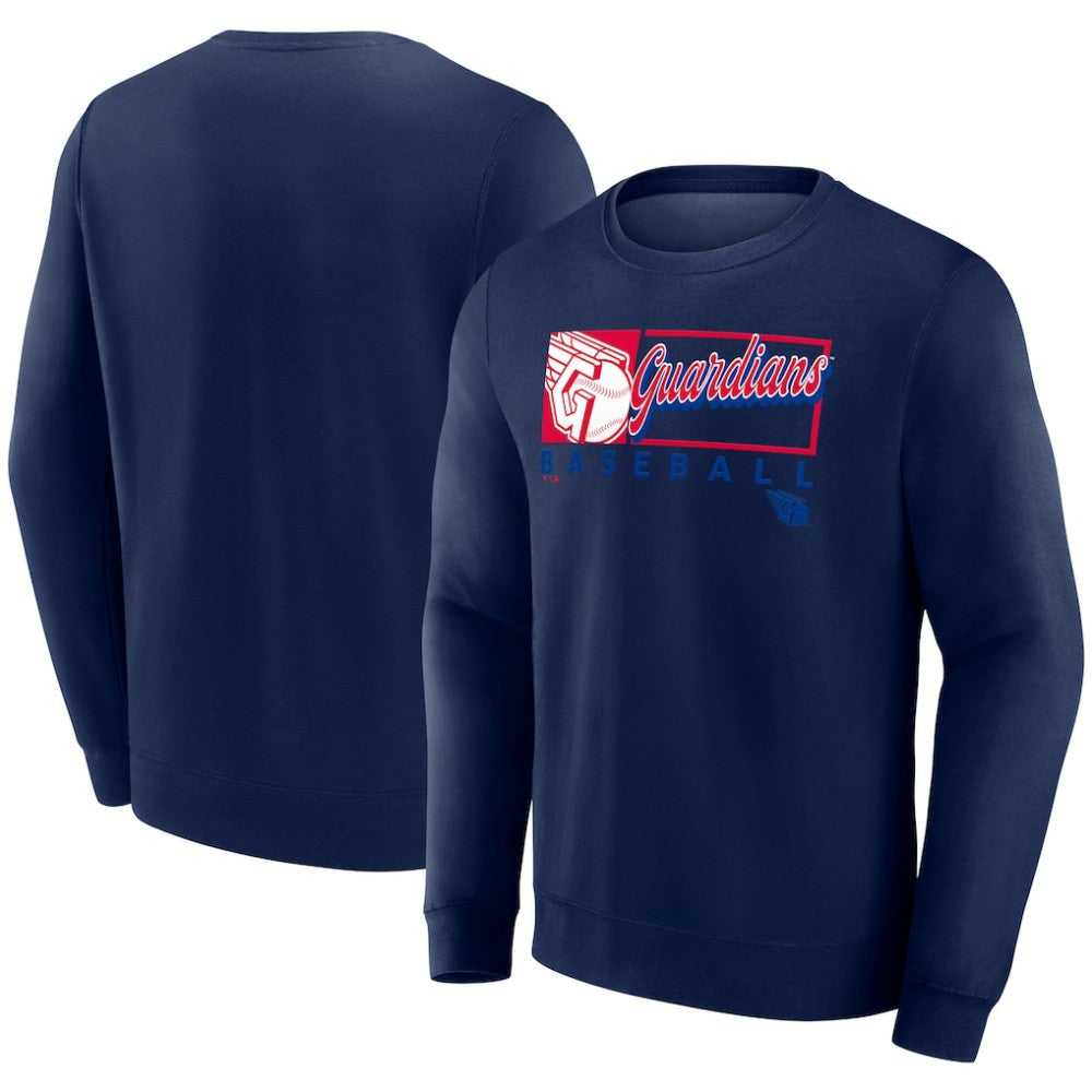 Cleveland Guardians Fanatics Focus Fleece Pullover Sweatshirt - Navy Pullover