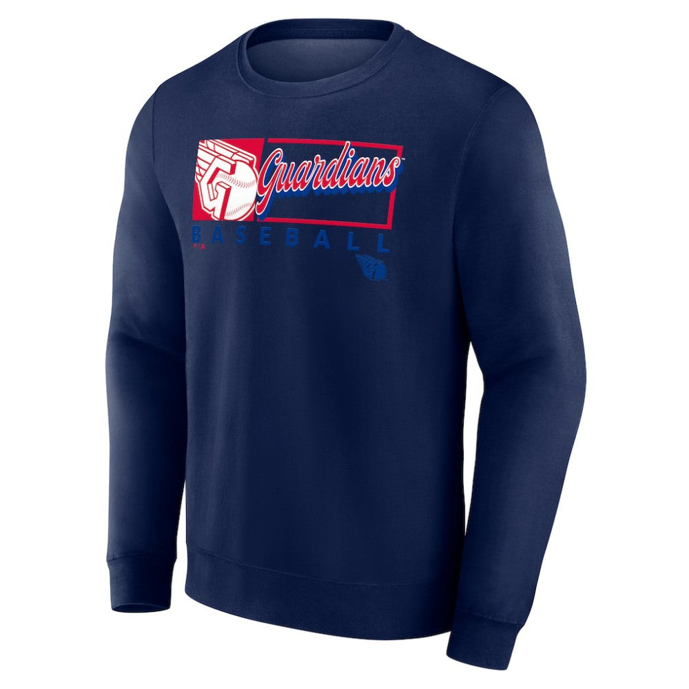 Cleveland Guardians Fanatics Focus Fleece Pullover Sweatshirt - Navy Pullover