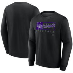 Colorado Rockies Fanatics Focus Fleece Pullover Sweatshirt - Black Pullover