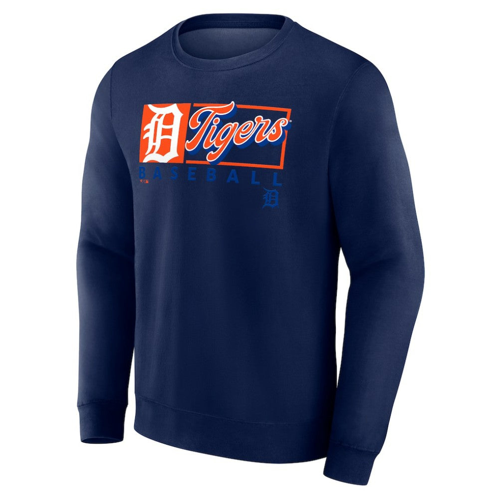 Detroit Tigers Fanatics Focus Fleece Pullover Sweatshirt - Navy Pullover