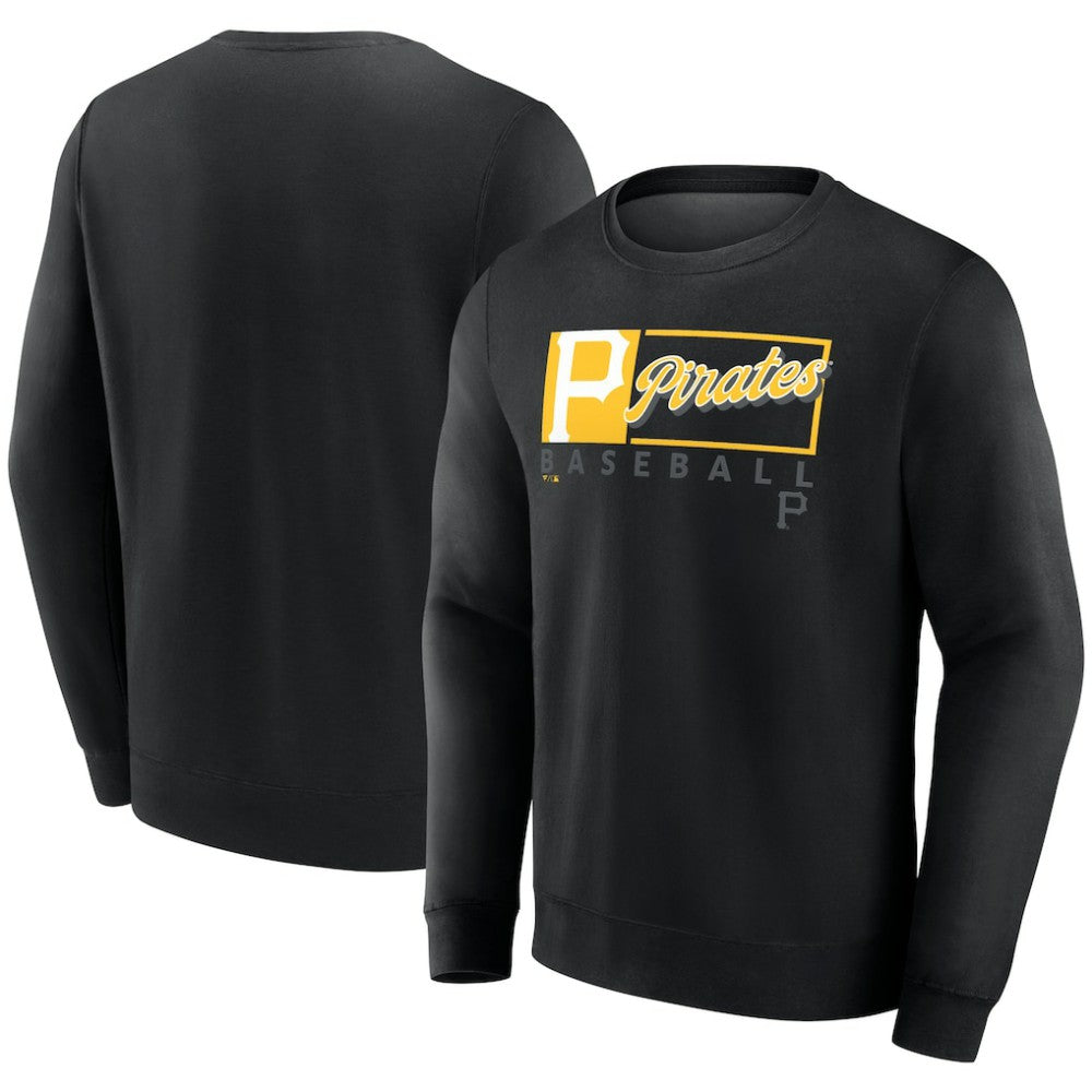 Pittsburgh Pirates Fanatics Focus Fleece Pullover Sweatshirt - Black Pullover