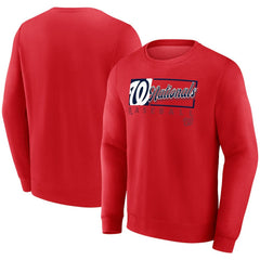 Washington Nationals Fanatics Focus Fleece Pullover Sweatshirt - Red Pullover