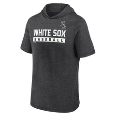 Chicago White Sox Fanatics Push Short Sleeve Pullover Hoodie - Heather Charcoal Hoodies