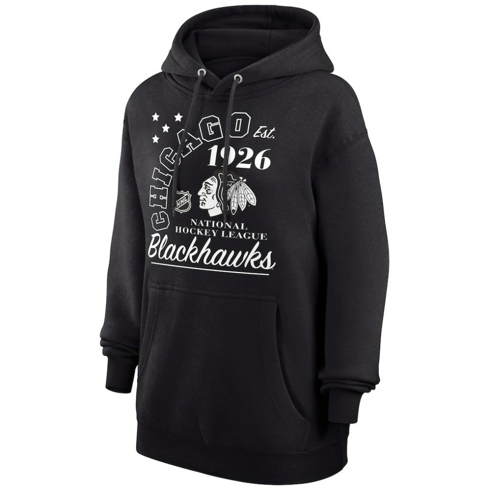Chicago Blackhawks Starter Arch City Team Graphic Fleece Pullover Hoodie - Black | US 200594368