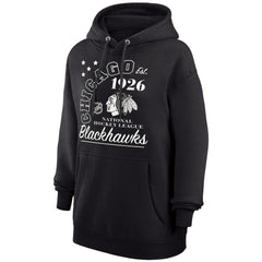 Chicago Blackhawks Starter Arch City Team Graphic Fleece Pullover Hoodie - Black | US 200594368