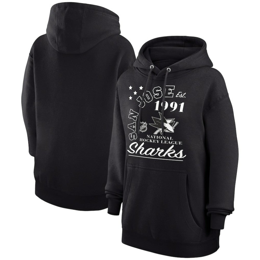 San Jose Sharks Starter Arch City Team Graphic Fleece Pullover Hoodie - Black | US 200594379