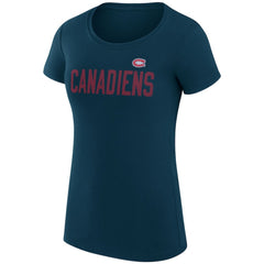 Montreal Canadiens G-III 4Her by Carl Banks Women's Super-Slim Fit Lightweight Dot Print Team T-Shirt - Navy | US 200595196