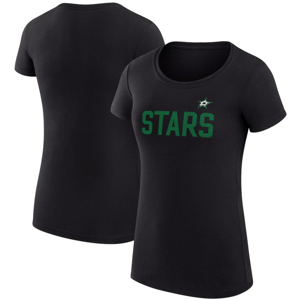 Dallas Stars G-III 4Her by Carl Banks Women's Super-Slim Fit Lightweight Dot Print Team T-Shirt - Black | US 200595209