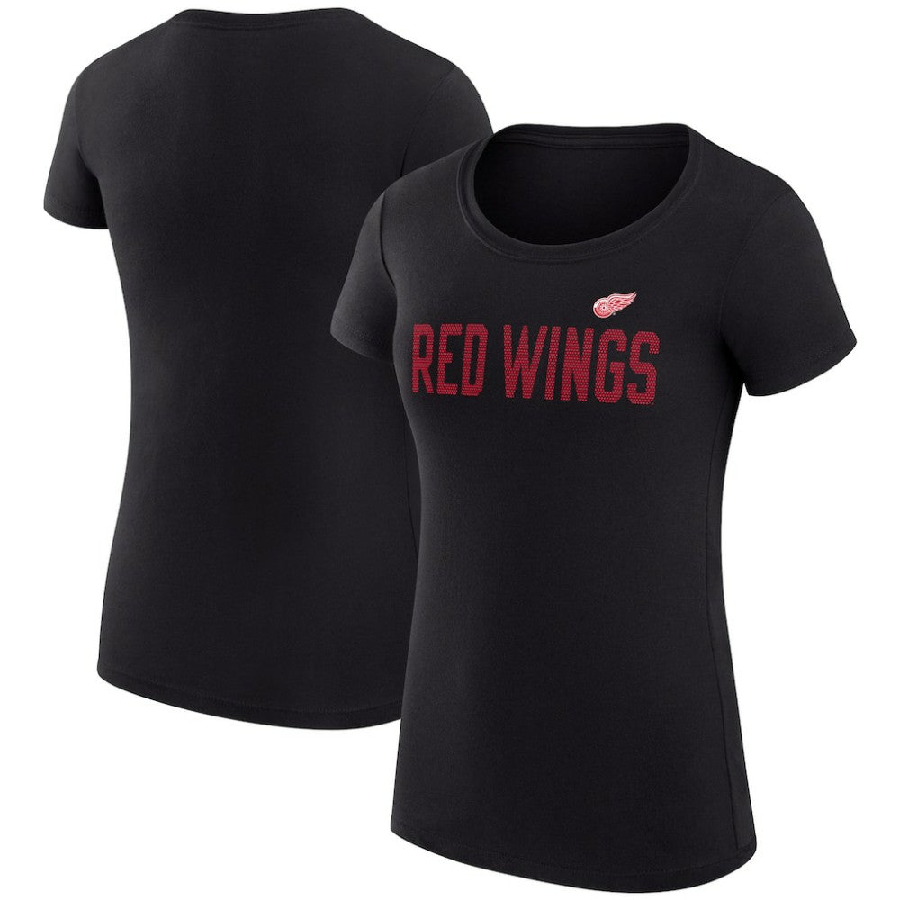 Detroit Red Wings G-III 4Her by Carl Banks Women's Super-Slim Fit Lightweight Dot Print Team T-Shirt - Black | US 200595210