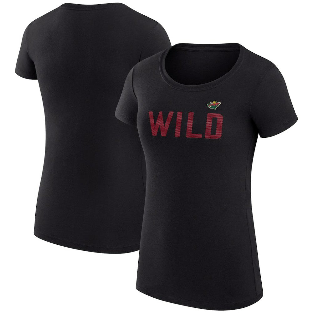 Minnesota Wild G-III 4Her by Carl Banks Women's Super-Slim Fit Lightweight Dot Print Team T-Shirt - Black | US 200595212