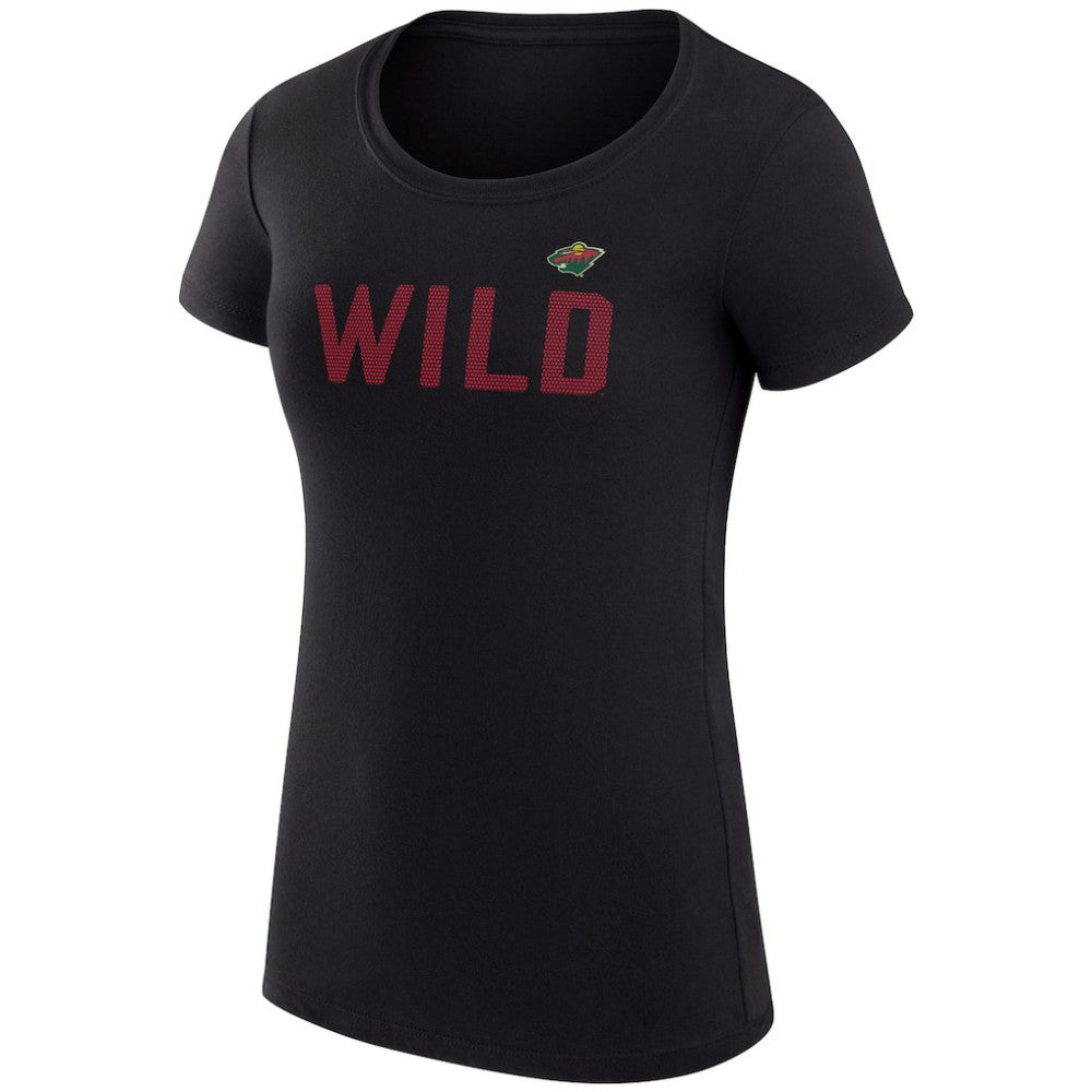 Minnesota Wild G-III 4Her by Carl Banks Women's Super-Slim Fit Lightweight Dot Print Team T-Shirt - Black | US 200595212