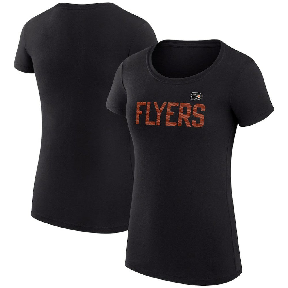 Philadelphia Flyers G-III 4Her by Carl Banks Women's Super-Slim Fit Lightweight Dot Print Team T-Shirt - Black | US 200595215