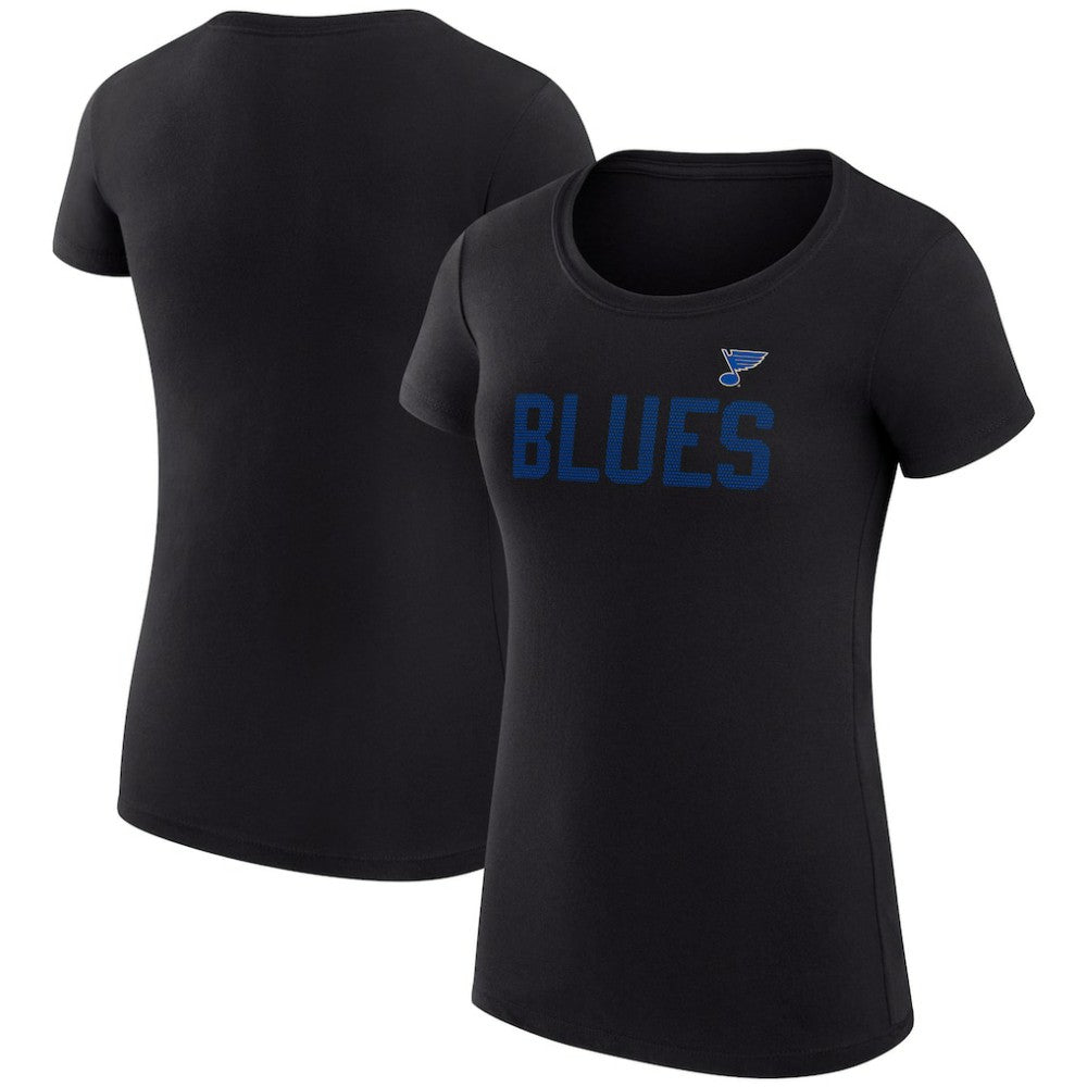 St. Louis Blues G-III 4Her by Carl Banks Women's Super-Slim Fit Lightweight Dot Print Team T-Shirt - Black | US 200595219