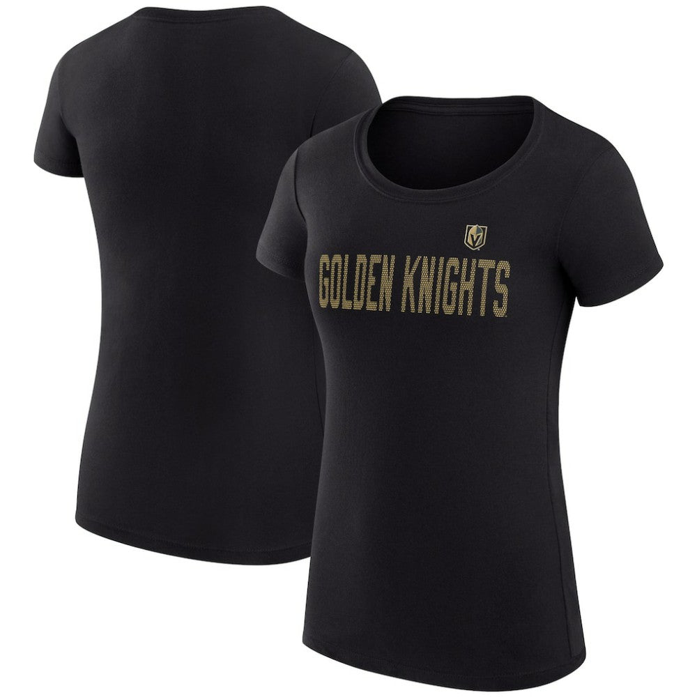 Vegas Golden Knights G-III 4Her by Carl Banks Women's Super-Slim Fit Lightweight Dot Print Team T-Shirt - Black | US 200595220