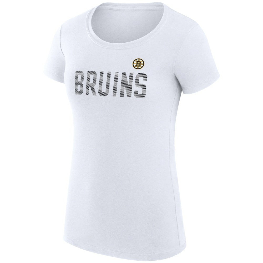 Boston Bruins G-III 4Her by Carl Banks Women's Super-Slim Fit Lightweight Dot Print Team T-Shirt - White | US 200595232