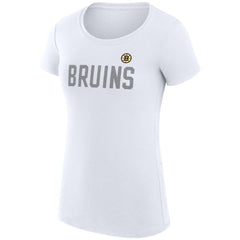 Boston Bruins G-III 4Her by Carl Banks Women's Super-Slim Fit Lightweight Dot Print Team T-Shirt - White | US 200595232