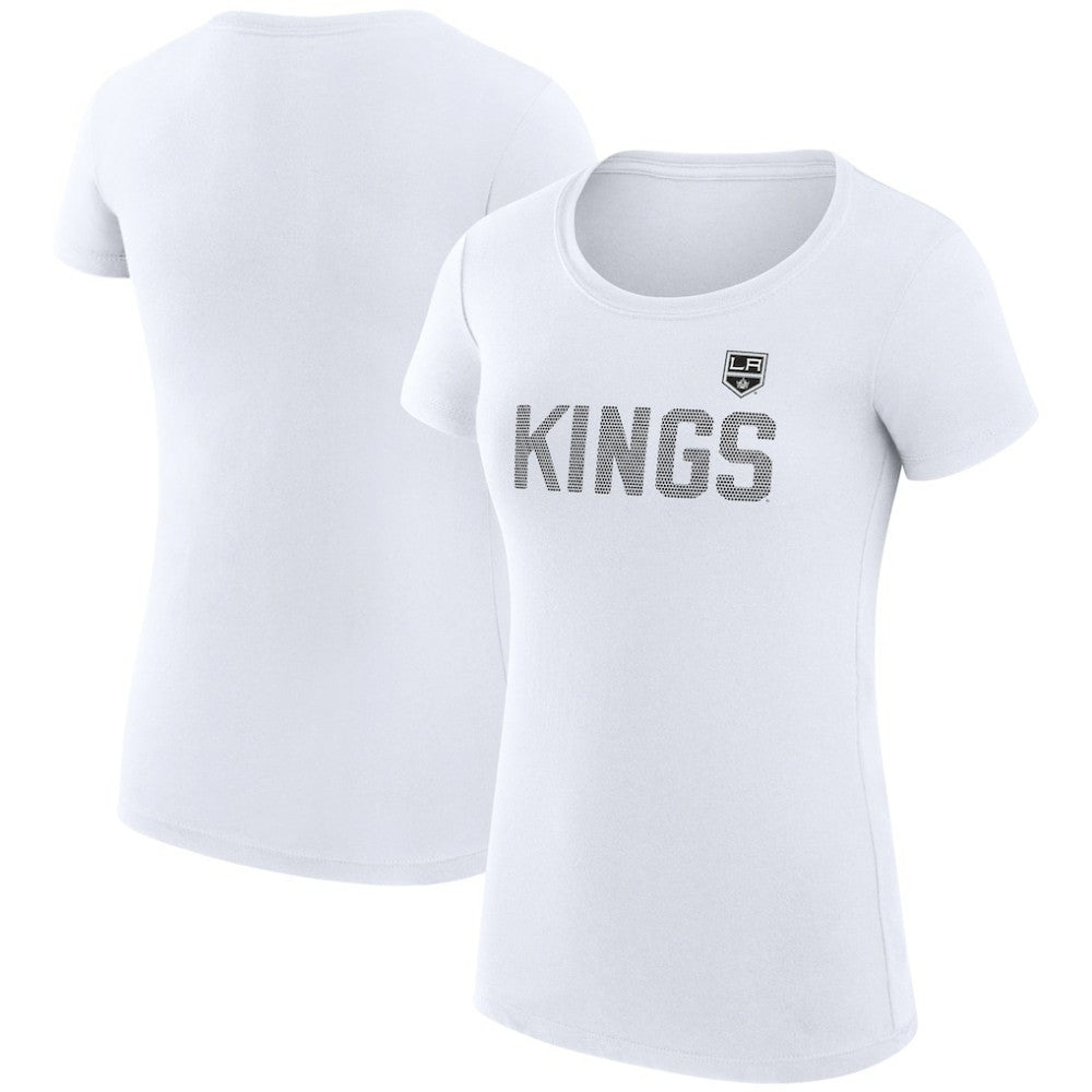 Los Angeles Kings G-III 4Her by Carl Banks Women's Super-Slim Fit Lightweight Dot Print Team T-Shirt - White | US 200595243