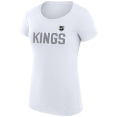 Los Angeles Kings G-III 4Her by Carl Banks Women's Super-Slim Fit Lightweight Dot Print Team T-Shirt - White | US 200595243