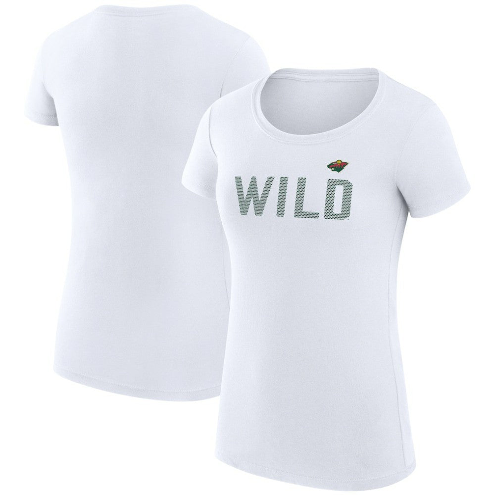 Minnesota Wild G-III 4Her by Carl Banks Women's Super-Slim Fit Lightweight Dot Print Team T-Shirt - White | US 200595244