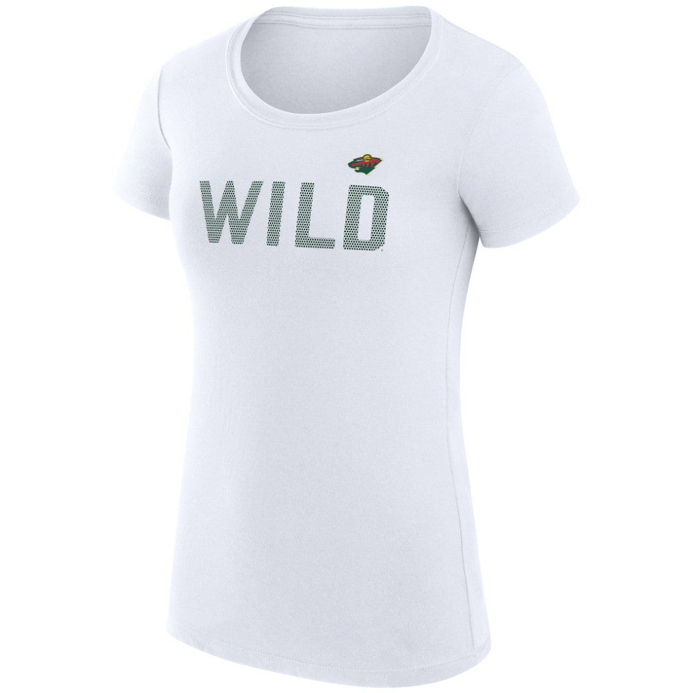 Minnesota Wild G-III 4Her by Carl Banks Women's Super-Slim Fit Lightweight Dot Print Team T-Shirt - White | US 200595244