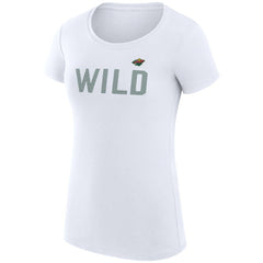 Minnesota Wild G-III 4Her by Carl Banks Women's Super-Slim Fit Lightweight Dot Print Team T-Shirt - White | US 200595244