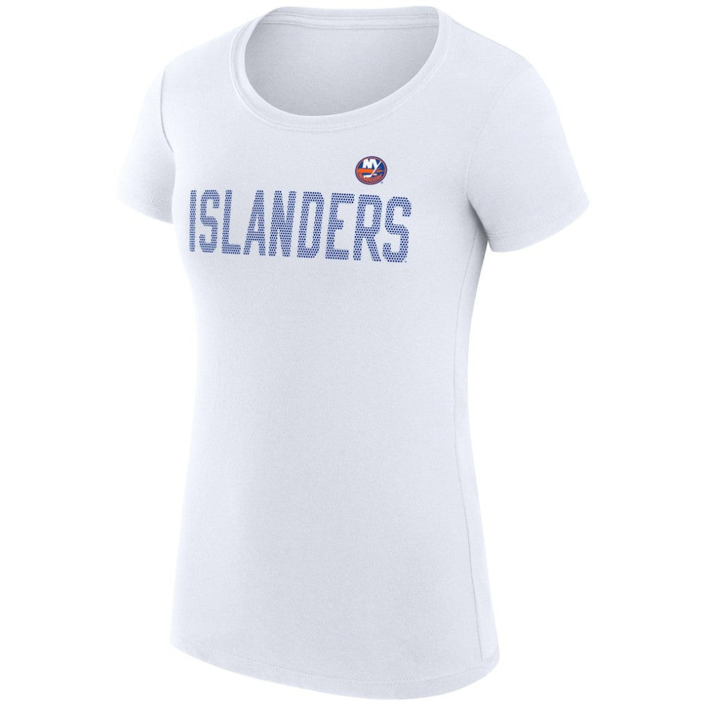 New York Islanders G-III 4Her by Carl Banks Women's Super-Slim Fit Lightweight Dot Print Team T-Shirt - White | US 200595248